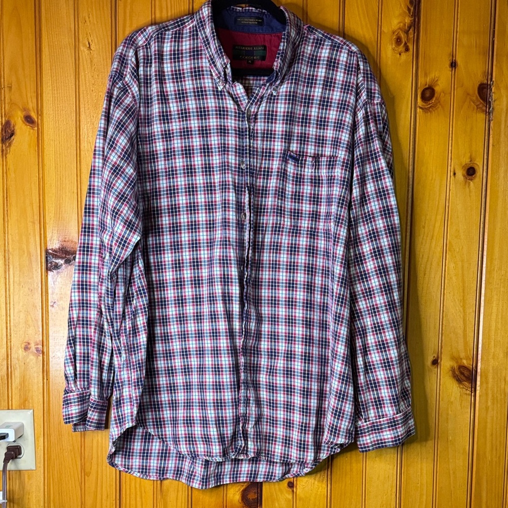 Alexander Julian Red and Blue Plaid Button-Down Shirt